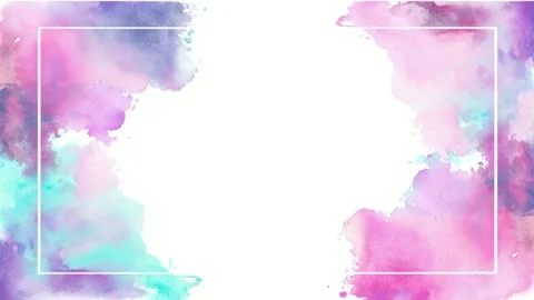 Pastel watercolor frame with empty center for text overlay, hand drawn stop.. Stock Footage 342043272