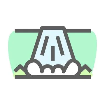 Pastel waterfall flat icon Stock Illustration