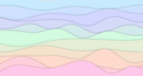 Pastel wave layers with soft shadows Stock Illustration