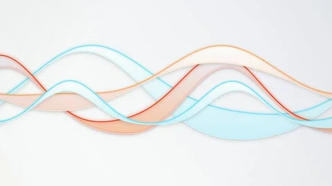 Pastel wave lines flow smoothly across the frame in a gentle motion Stock Footage 340877531