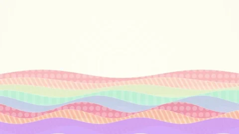 Pastel Wavy Background with Retro Patterns - Gentle Rainbow Waves Vídeo Stock 346660736