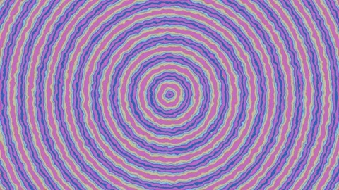 Pastel Wavy Concentric Circles Hypnotic Loop Vidéo 334642224