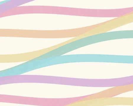 Pastel wavy line pattern in soft pink, blue, and cream creates a calm, mode.. 库存插图