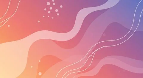 Pastel Wavy Lines with Circular Elements Stock Illustration