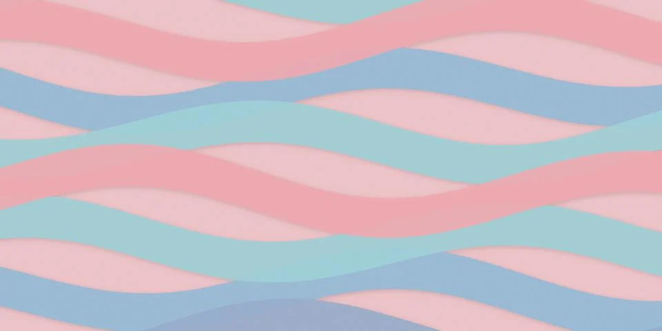 A pastel wavy pattern background with flowing curves in pink and blue, crea.. Stock-Illustration