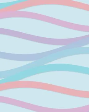 Pastel wavy stripes create a soft abstract pattern in pink and light blue, .. Stock Illustration