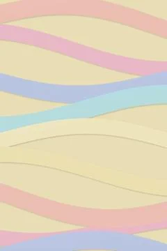 Pastel wavy stripes pattern in soft pink, cream, and blue creates a calm, m.. Illustrazione stock