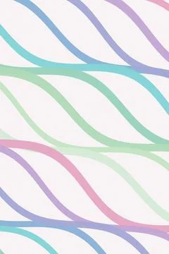 Pastel wavy stripes pattern in soft pink, blue, and green creates a playful.. Stock Illustration