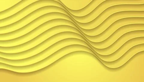 Pastel yellow smooth waves minimal abstract elegant background Stock Illustration