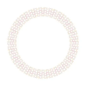 Pastel Zigzag Circle Border Vector Illustration Decorative Circular Border Illustrazione stock