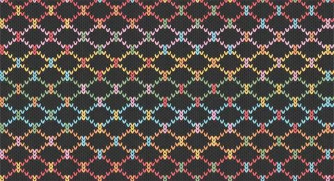Pastel zigzag on grey knitted pattern, Festive Sweater Design. Seamless Knitt Illustrazione stock