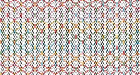 Pastel zigzag on white knitted pattern, Festive Sweater Design. Seamless Knit イラスト素材