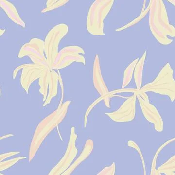 Pastels Botanical Floral Seamless Pattern Design Stock Illustration