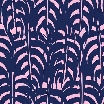 Pastels Tropical Leaf Seamless Pattern Design Stock Illustration