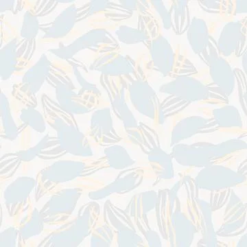 Pastels Tropical Leaf Seamless Pattern Design Stock Illustration