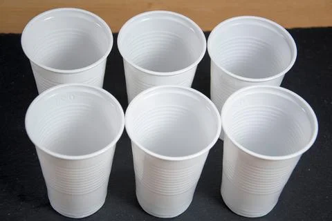 Pastic mugs Stock-Fotos