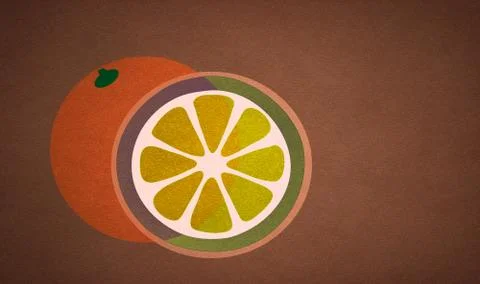 Pastiche of orange on a brown background Stock Illustration