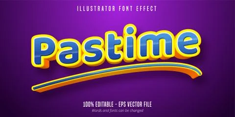 Pastime text, 3d editable text effect Stock Illustration