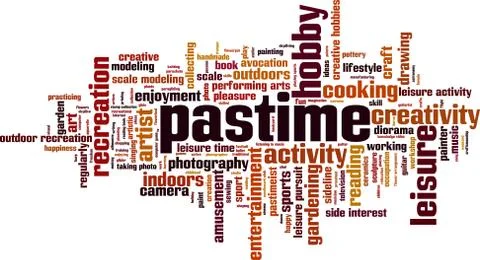 Pastime word cloud Stock Illustration