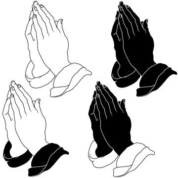 Pastor hands in prayer position Illustrazione stock