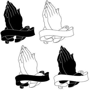 Pastor hands in prayer position Stock Illustration