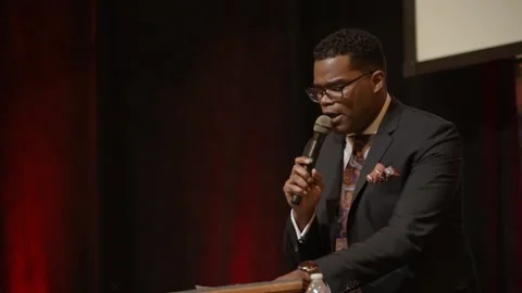 Pastor Preaching Hard medium Shot 60 frames Stock Footage 146935798