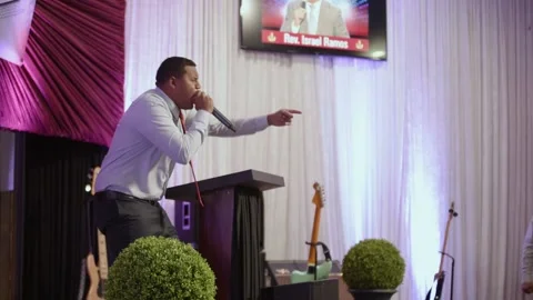 Pastor Preaching Hard Slow Motion shot Stock Footage 146935857