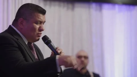 Pastor Preaching a message on Sunday Video stock 146935848