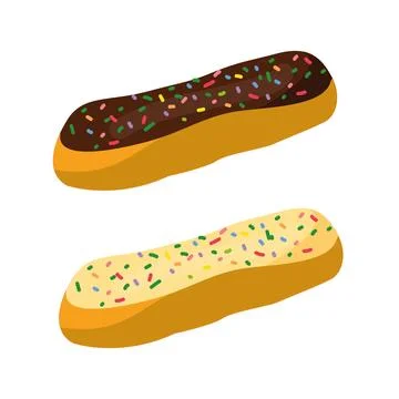 Pastries and Bread Illustration Eclairs Illustrazione stock