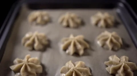 Pastries on a baking sheet 스톡 동영상 64544254