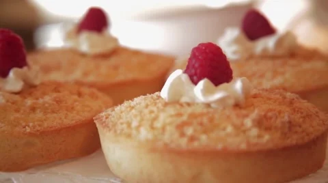 Pastries, bread, cakes and sweets at a shop window Stock Footage 45925313