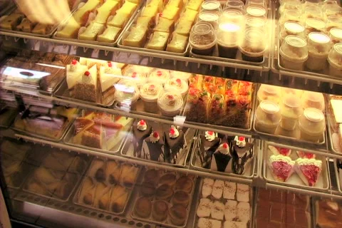 Pastries at a pastry shop. Stock Footage 974089