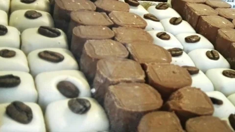 Pastries tracking shot Video stock 75790266