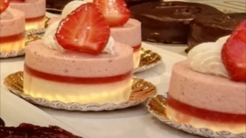 Pastries tracking shot Video stock 75790333