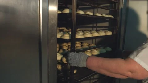 Pastries on a tray. Stock Footage 98531894