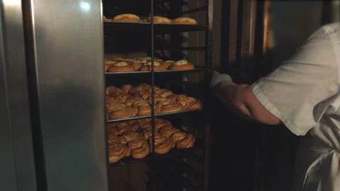 Pastries on a tray. Stock Footage 98532565