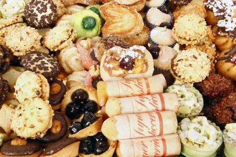 Pastries on white background Stock Photos