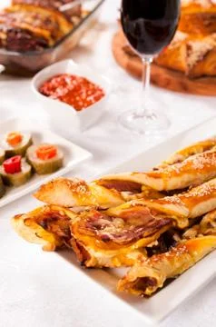 Pastry with bacon Foto stock