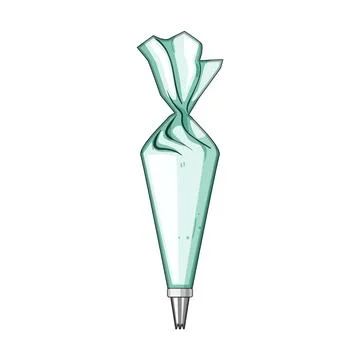 Pastry bag preparing icing cream for cake decorating Stock Illustration