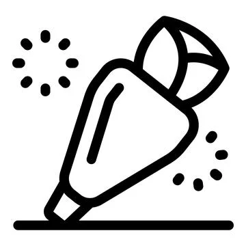 Pastry bag squeezing icing onto cake, piping bag creating decoration Stock Illustration