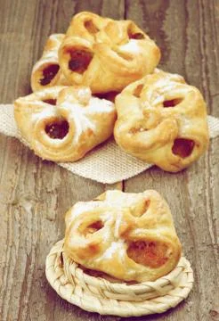Pastry Baskets Jam Wrapped Stock Photos