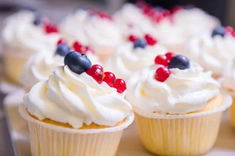 Pastry with berries Stock Photos