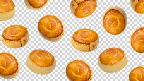 Pastry buns repeating transparent background pattern food Fotos de archivo