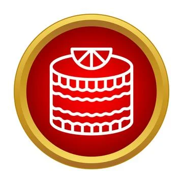 Pastry cake with fruit slice in red circle 스톡 일러스트