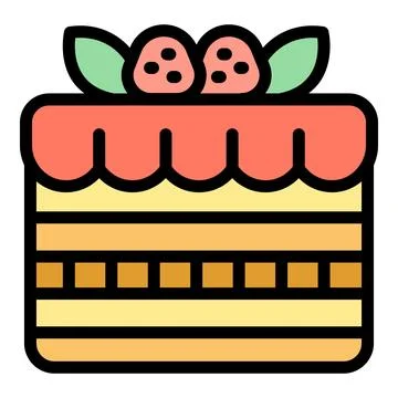 Pastry cake icon vector flat Illustrazione stock