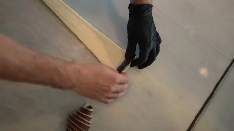 The pastry chef explains croissant making to his students. Stock Footage 181068920