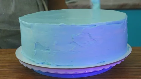 Pastry Chef Prepares Cake Stock Footage 75586548