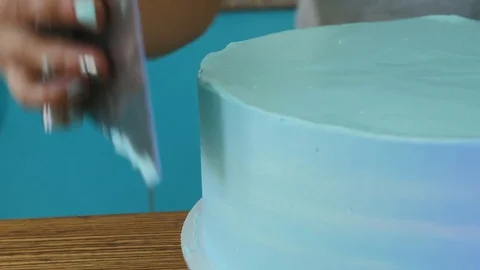 Pastry Chef Prepares Cake Stock Footage 75587053