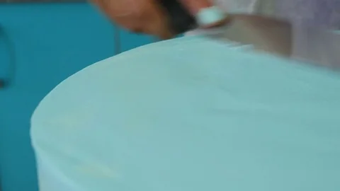 Pastry Chef Prepares Cake Stock Footage 75587396