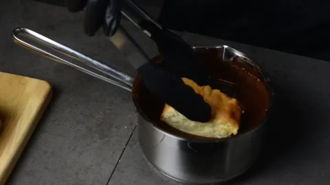 The pastry chef prepares a cake Stock Footage 247199353